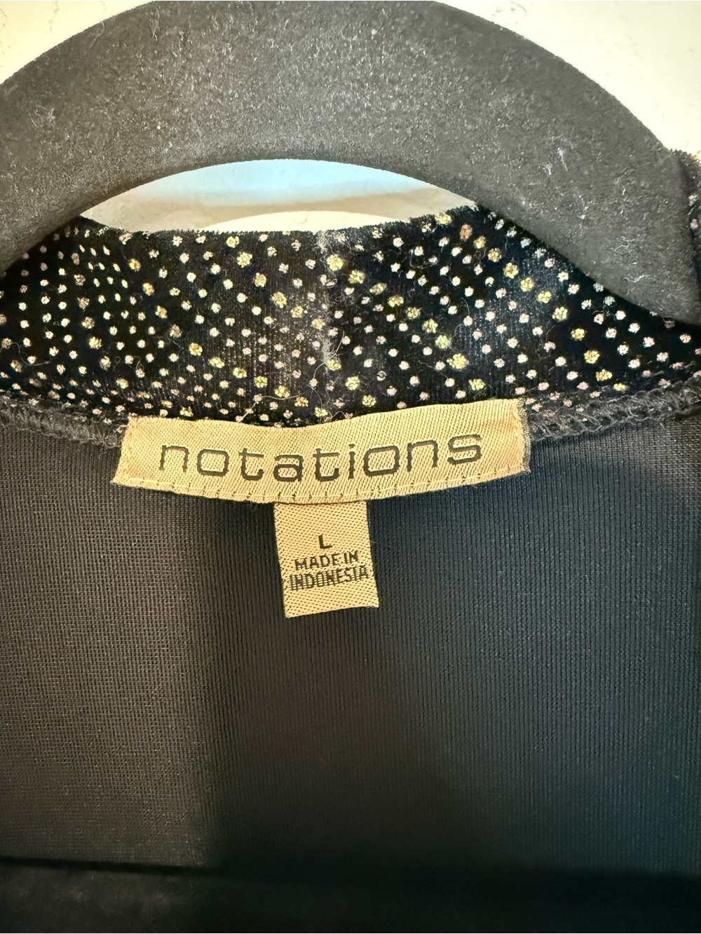 Notations Black Velvet Glitter Burnout Open Front Cardigan Twinset Large - Picture 4 of 8